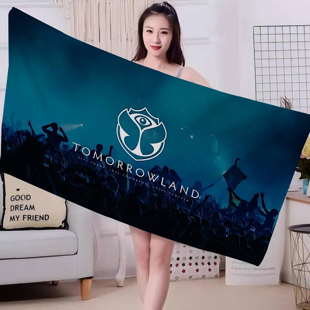 T-Tomorrowlands Logo Musicale Grande Asciugamani da Spiaggia in Microfibra Asciugatura Rapida Asciugamano Sabbia Asciugamani da Spiaggia Asciugamano da Piscina per Viaggio Nuoto Piscina Yoga