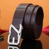 Men's Stainless Steel Z Letter Belt, Genuine Leather, Smooth Buckle, Top Layer Cowhide, Trouser Belt