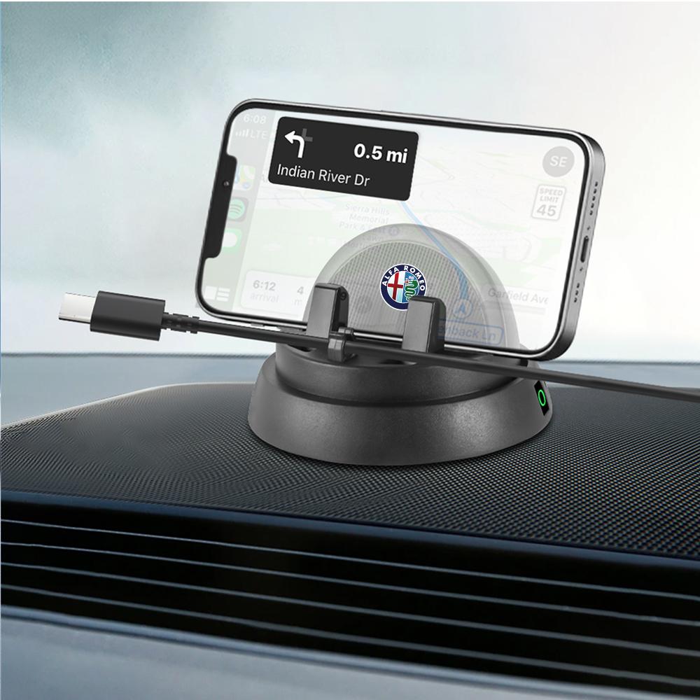 FXAR8 2026 Hot Alfa Romeo Car Phone Holder Pad Dashboard Anti-Slip Stand Cell Phone Support For Alfa Romeo 147 156 Giulia Giulietta St