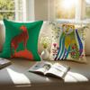 Geometric Animal Leopard Abstract Pattern Art Cushion Cover Pillowcase Antidustmite Invisible Zipper Short Plush Sofa Cushion