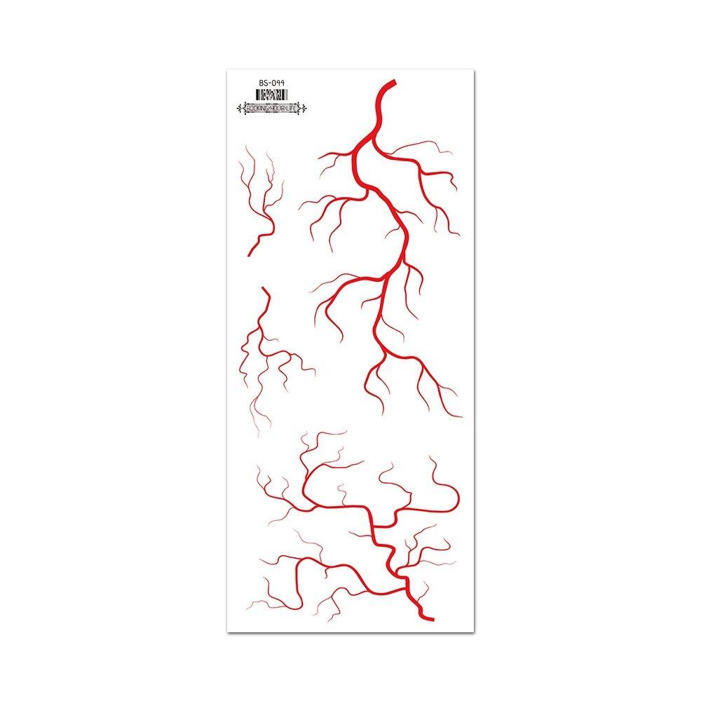 Crack Mark Temporary Tattoo Sticker Realistic Body Art Halloween Blood Vessels Tattoo Makeup