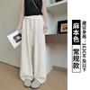 All-inclusive edge washed Tencel linen trousers women's summer thin drape lazy wide-leg trousers casual and thin scimitar trousers