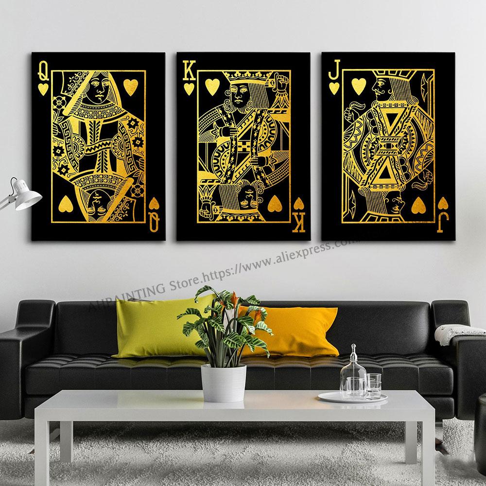 Ace Of Spade Card Poker Poster Jack Queen And King Playing Cards Art Canvas Painting Print Picture For Living Room Home Decor