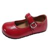 Retro okrągły nosek urocze Mary Jane buty na płaskiej podeszwie jesień nowe francuski płaski brytyjski styl małe skórzane buty