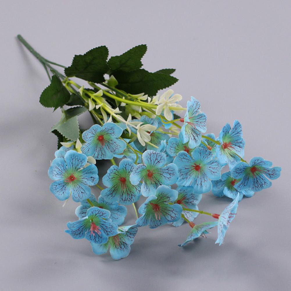 1 Bundle Artificial Flowers Violet Bouquet Outdoor Fake Flowers Plastic Plants Garden Porch Home Wedding Decoration 40Cm 7 Color