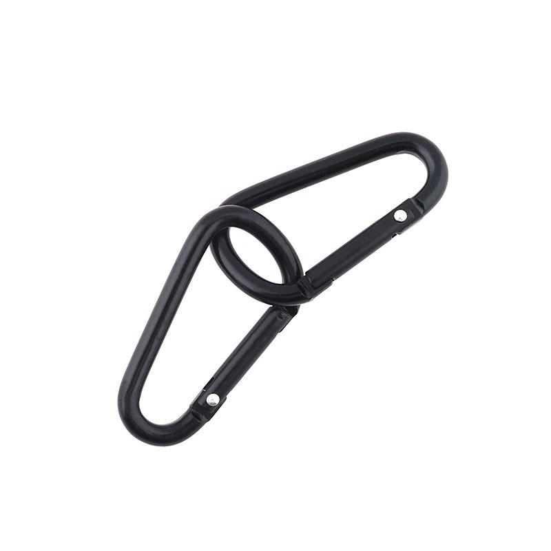 42mm Black Aluminum Alloy Carabiner Hook for Bags - Portable Small Accessory Ornament