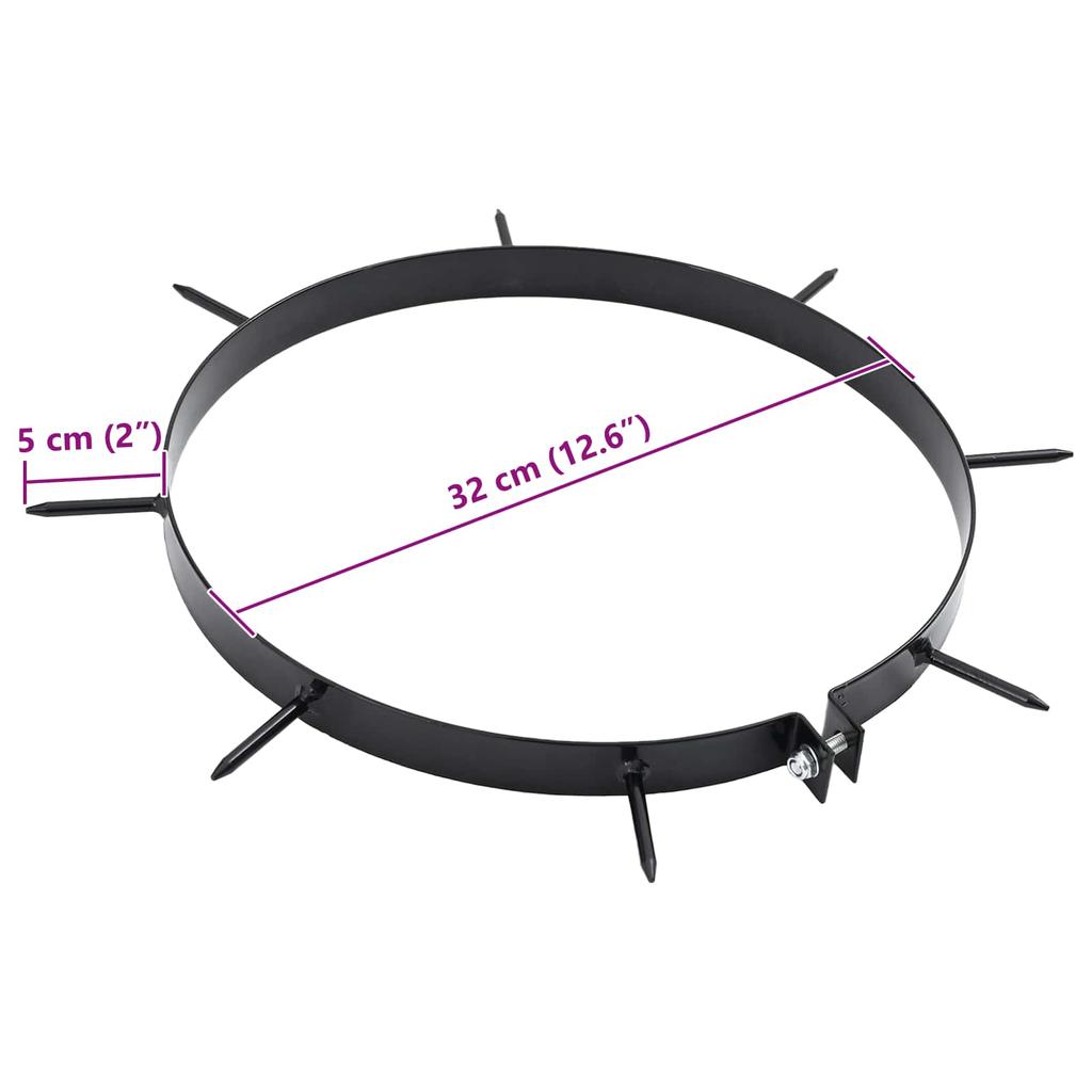 Lawn Aerator Clamp with Spikes 5 pcs Black Ø 320 mm Iron