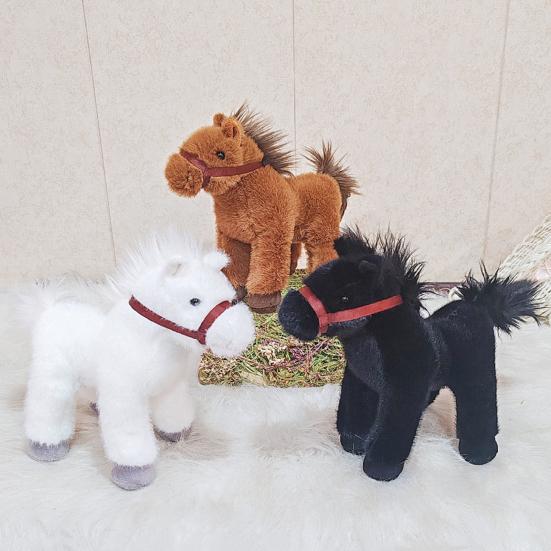 Huggable Pony Plush Toy for Kids Soft Stuffed Animal for Bedtime & Cuddling Realistic Spotty Horse Doll Gift for Children Toddlers