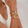 Interlocking Ring Open Bangle - European & American Light Luxury Design for Women
