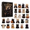Seasonal Home Decor Christmas Cat Dog Advent Calendar, 24Pcs Acrylic 2D Ornament Set Pet Lover Keepsake with Cute Kitten/Dog/Lion Designs, Holiday