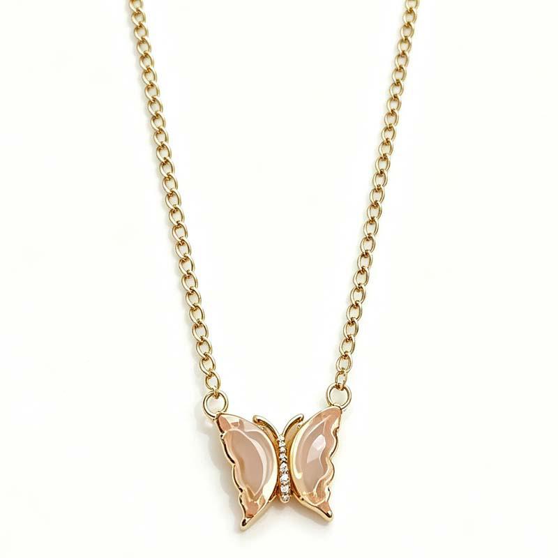 Butterfly Rhyme Enamel Necklace: Unique Lucky Butterfly Clavicle Chain for Sweet Girls' Commuting and Dating.