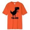 Mosaic Tyrannosaurus Rex Loves Tea Funny Printing Mens T-Shirt Cotton Loose Tees Cotton Oversized Streetwear Breathable Tshirt