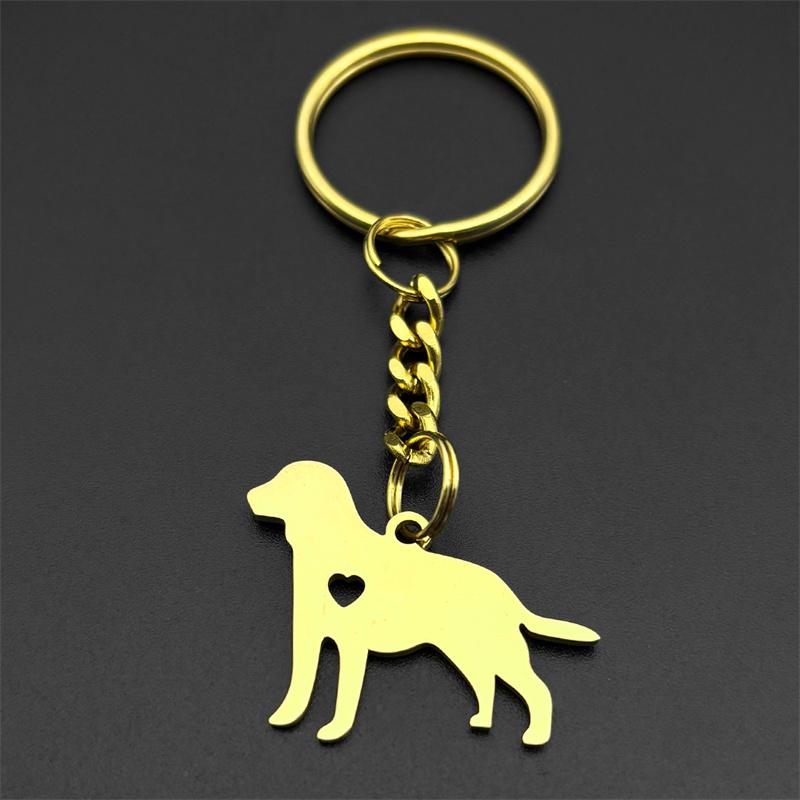 Süßer Hund Welpe Herz Labrador Schlüsselanhänger Damen Herren Edelstahl Gold Silber Farbe Tier Haustierliebhaber Familie Schlüsselhalter Schmuck