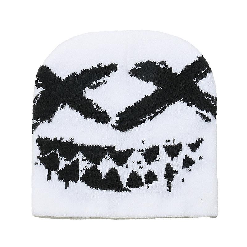 Women Hats Knit Beanies Goth Tooth Caps Men Streetwear Winter Fashion Pullover Harajuku Vintage Warm Hip Hop Cap Unisex