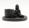 Multi Purpose Buddha Incense Plate – Ceramic Matt Black