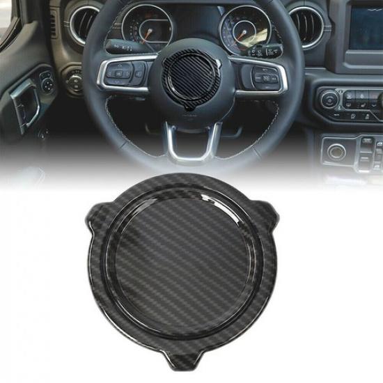 Декоративная накладка на панель рулевого колеса автомобиля для Jeep Wrangler JL 18+ Углеродное волокно