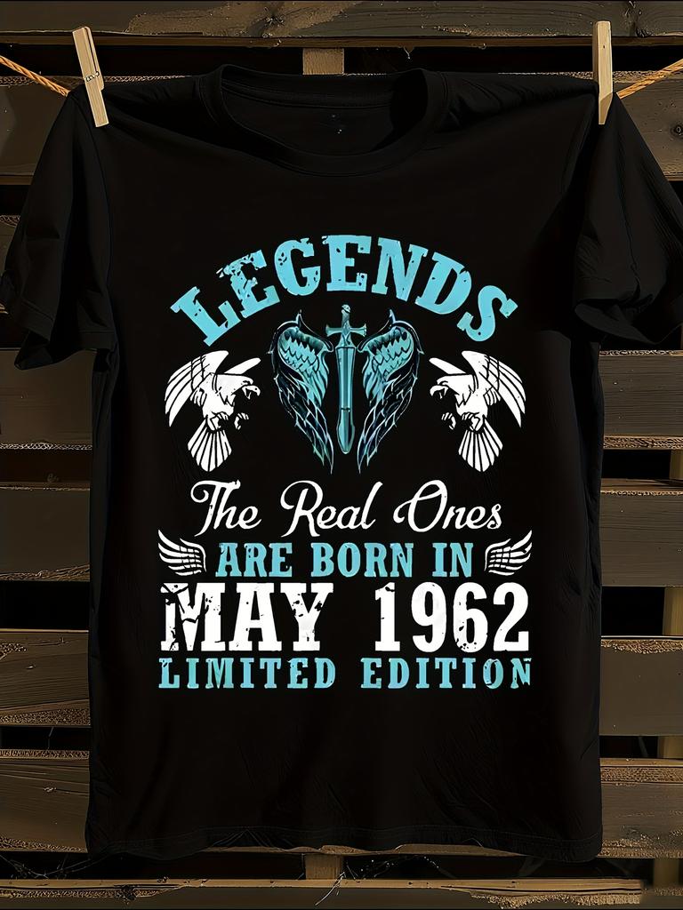 Vintage 1962 Limited Edition T-Shirt Mens Tshirt Womens Tshirts with Letters Print Short Sleeves T-Shirt Casual Street Tee Shirt Top