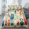 Antique Retro Car Gala Duvet Cover Set King Queen Double Full Twin Single Size Bed Linen Set