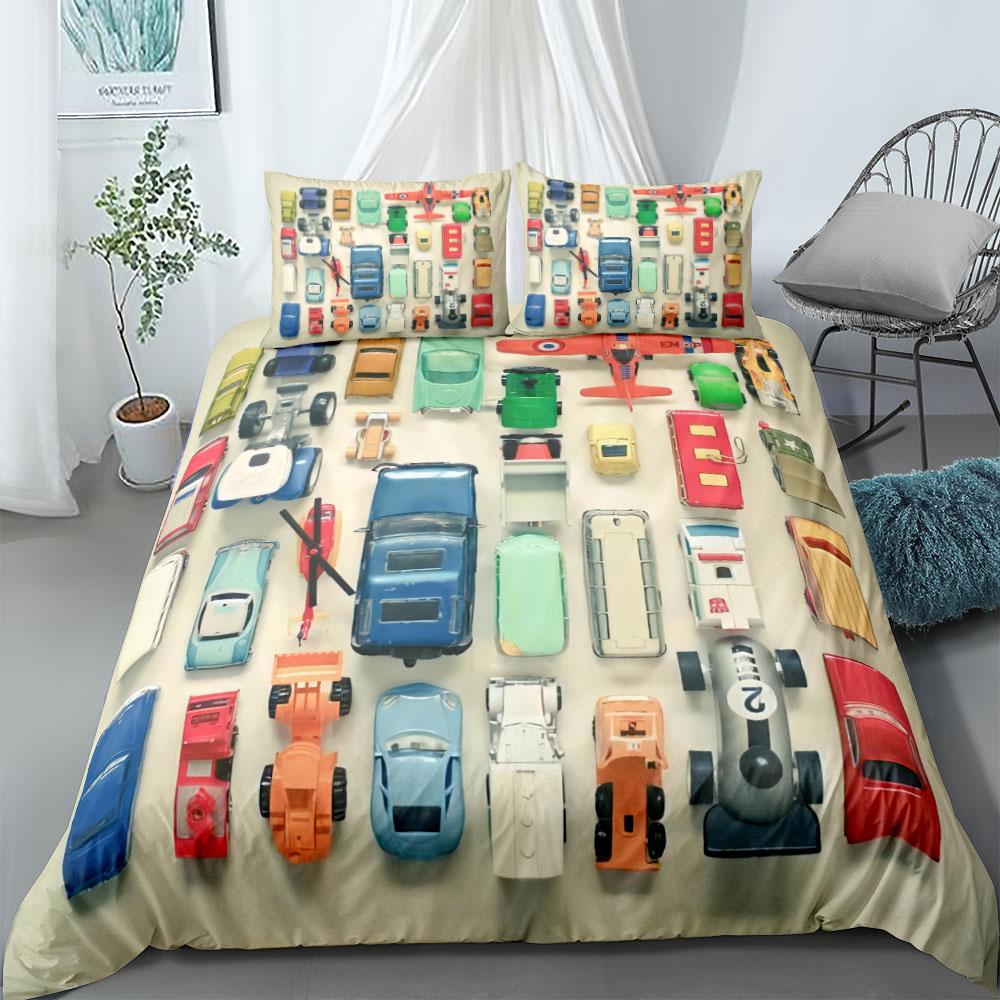Antique Retro Car Gala Duvet Cover Set King Queen Double Full Twin Single Size Bed Linen Set
