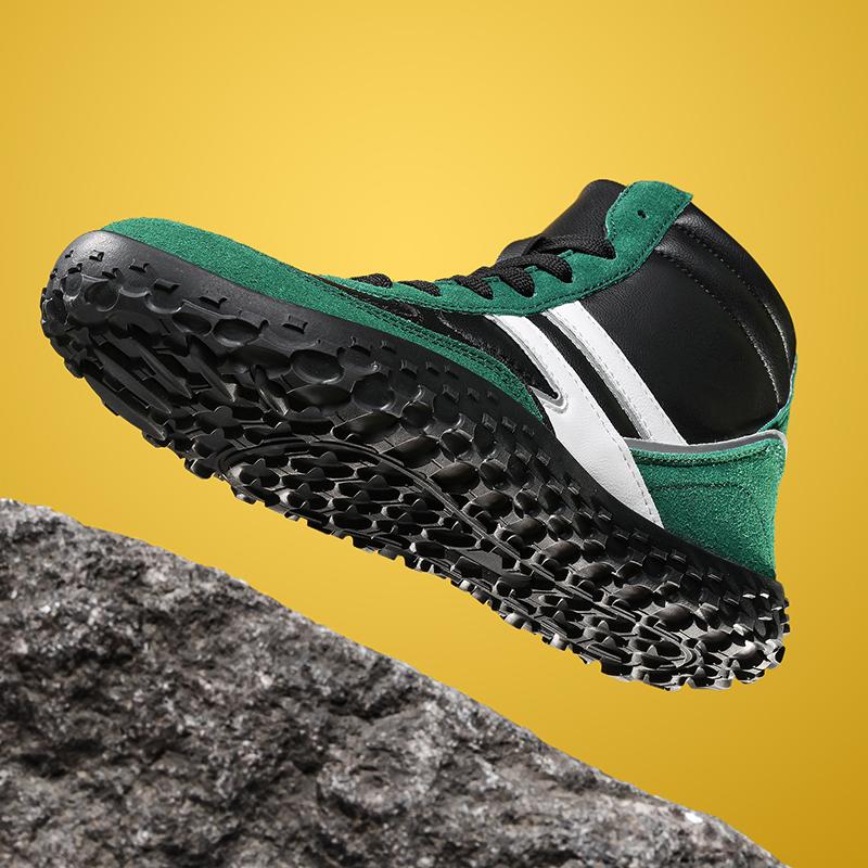 Fashion High-top Sports Shoes Men's Lace-up Running Shoes Elastic Casual Sneakers Women's Anti-slip Hiking Walking Shoes