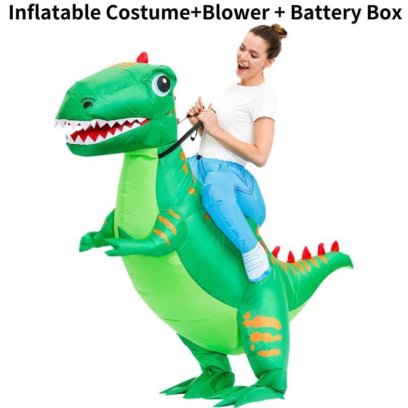 Inflatable Dinosaur Green Costume Adults Child Christmas Halloween Dress Up