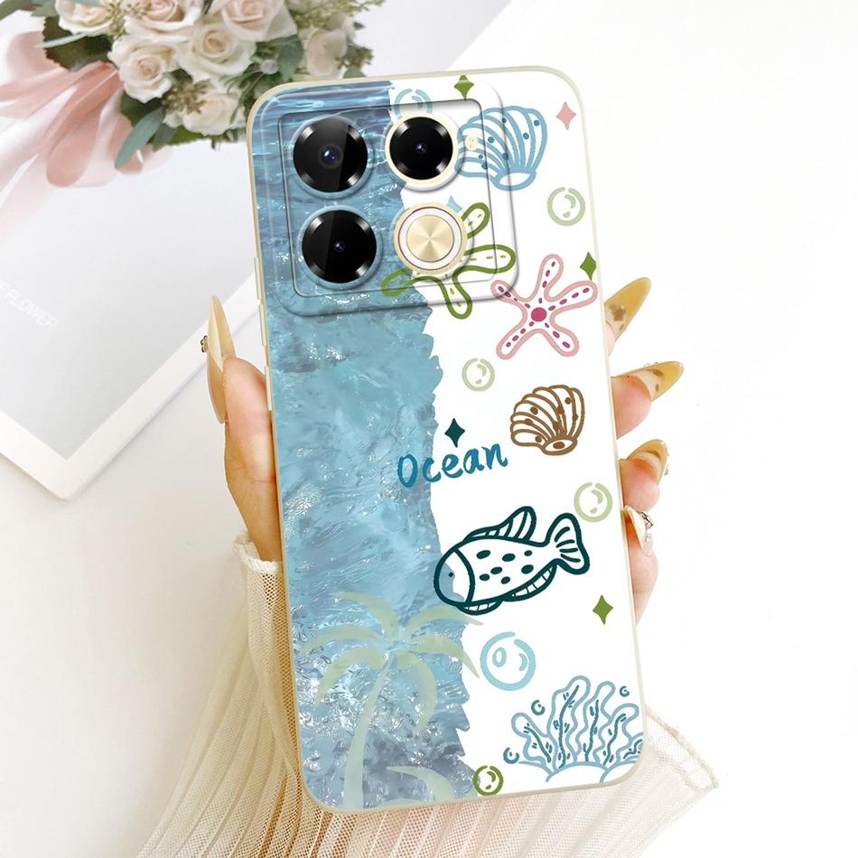 For Infinix Note 40 Pro 4G 5G / Note 40 Pro+ / Note40 X6853 Cute Cat Flower Cartoon Phone Case Soft Silicone Cover Bumpers