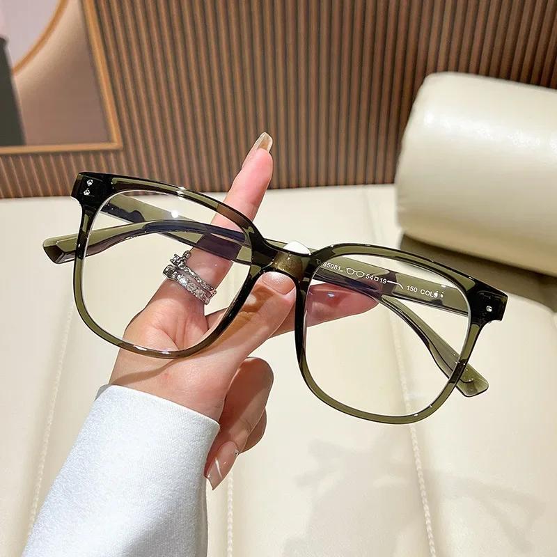 Men Women Fashion New Full Frame Blue Light Blocking Glasses Women Fashion Premium Feeling Large Frame Glasses Hd Flat Glasses