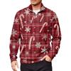 Men's Loose Casual 1/4 Zip Sweatshirt Fashion Printed Long Sleeve Top With Pockets