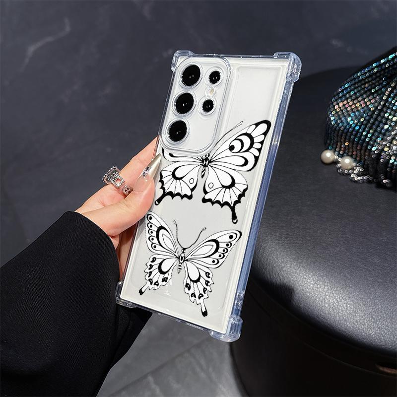 Pink Dreamy Butterfly Phone Case for Samsung A20s A21s A23 A24 25 26 31 32 32 33 34 35 50 51 52 53 54 73 Transparent Soft Covers