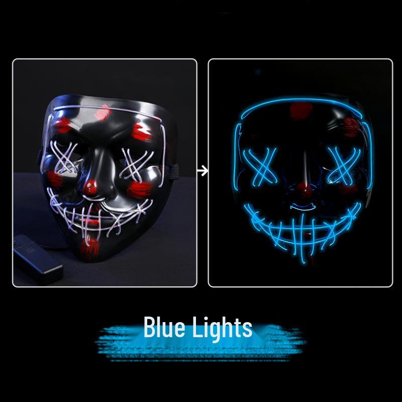 

Светодиодная светящаяся маска на Хэллоуин в стиле киберпанк V-образной формы: Светящийся фестивальный костюм