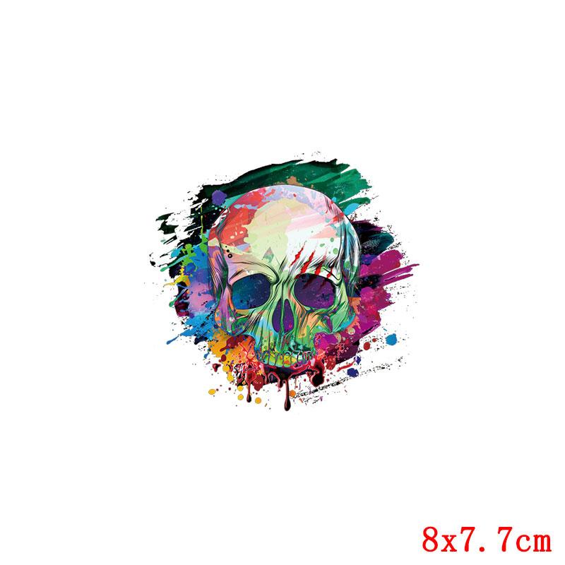 Cartoon Animal Applique Iron On Transfer Funny Pumpkin Heat Transfer Patch For Clothes Hippie Cat Thermal Stickers On Clothes