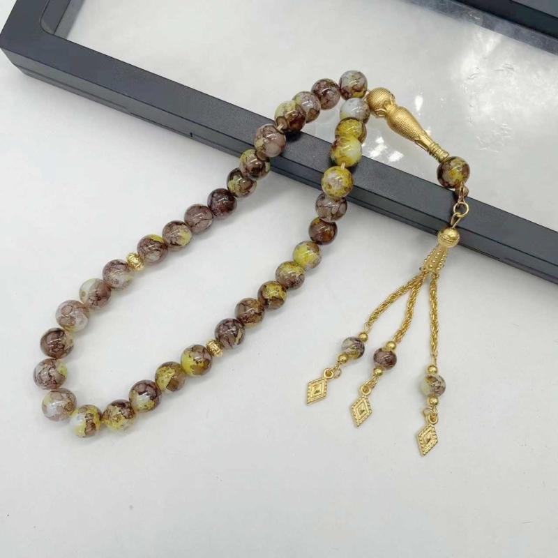 Islamic Meditation Rosary Jewelry 33 Bead Glass Tasbih Bracelet Meditation Rosary Jewelry for Prayer and Reflection