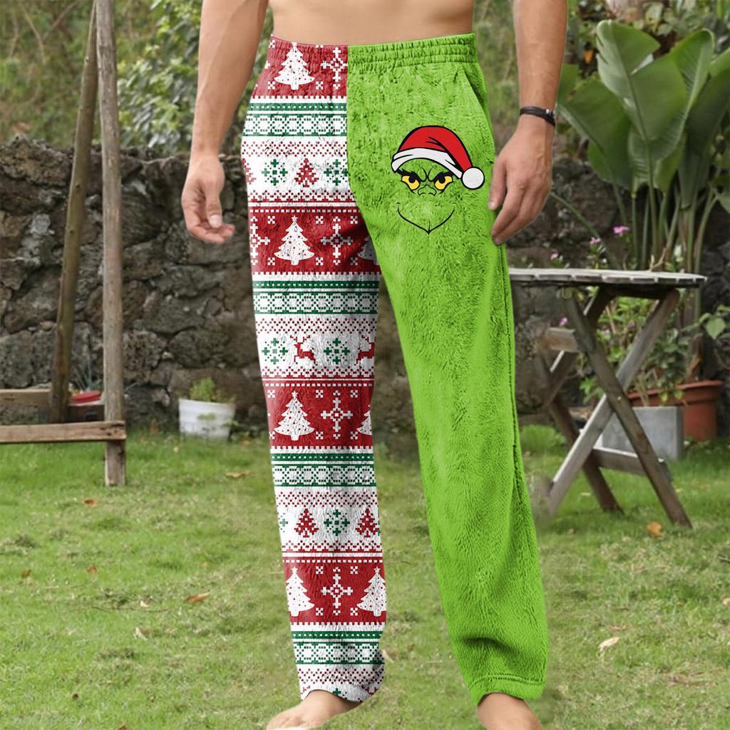 Herre Allover Trykte Hjemmebukser Sovepysjamasbukser Lange Bukser Pysjamasbukser