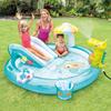 Inflatable Kids Slide Fish Pool - Outdoor PVC Splash Pool with Water Slide, Backyard Play Center for Toddlers