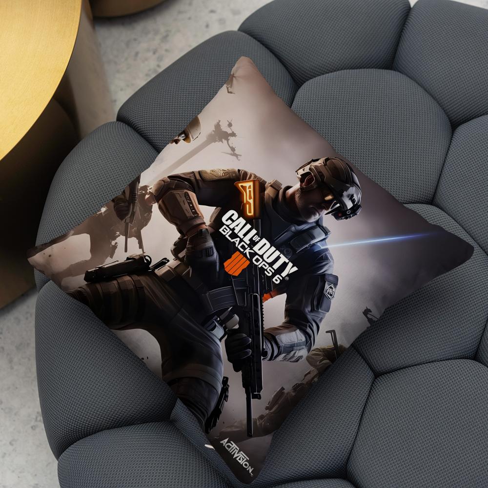 Game C-Call of D-Duty Black Ops Cushion Cover Reversible Plush Pillow Cover – For car, sofa, bedroom, perfect as a gift.
