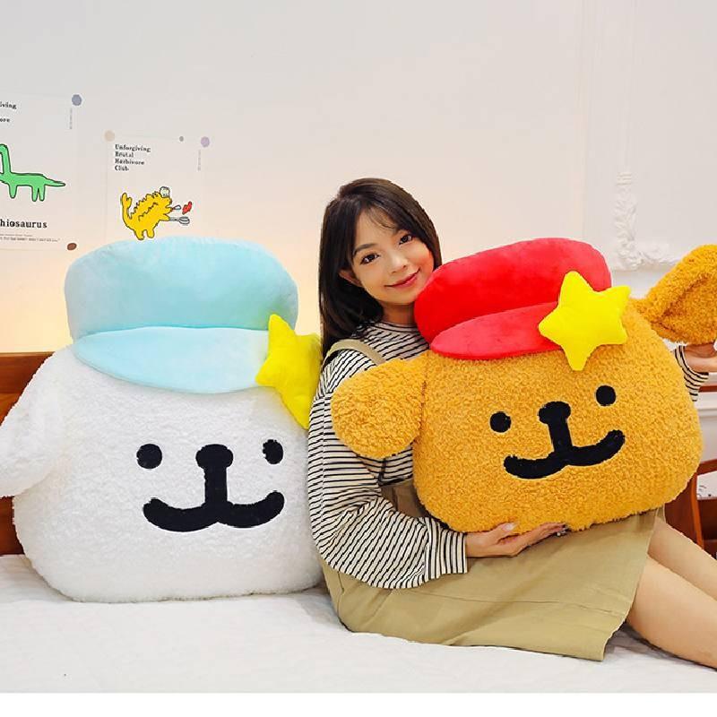 Maltese A Wearing Hat Plush Toy Cartoon Stuffed Dolls Room Decoration Kids Gifts