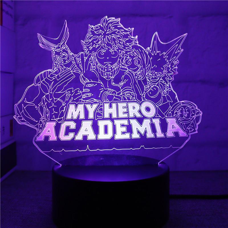Colorful 3d My Hero Academia Night Light Led Table Lamp For Anime Lovers And Collectors