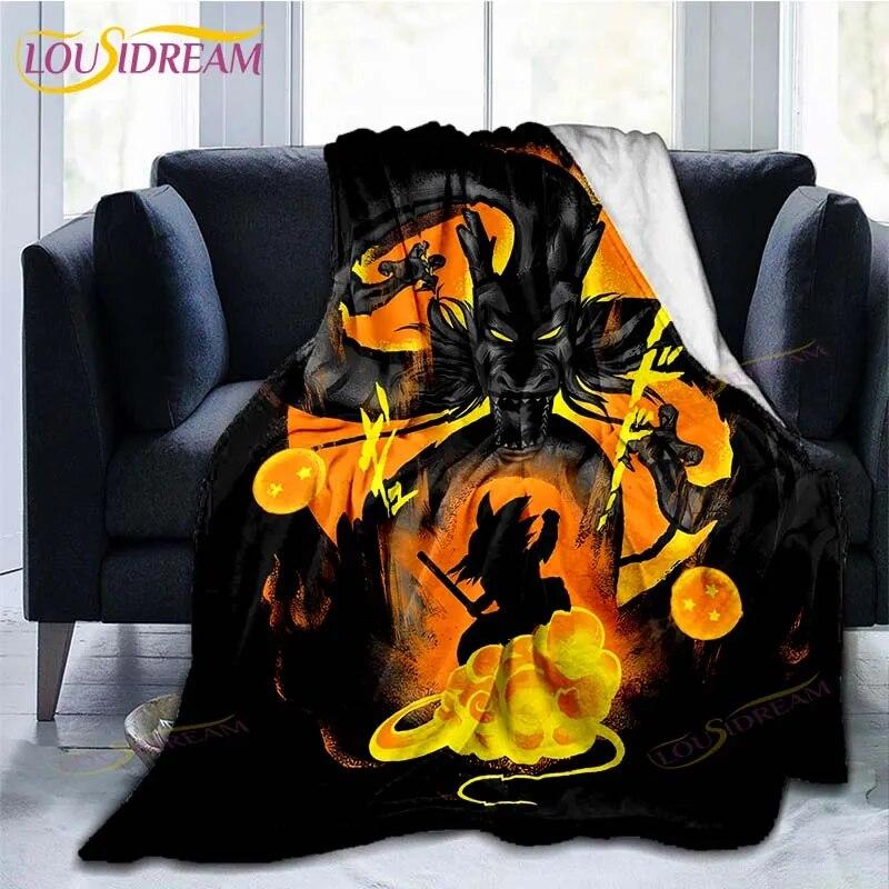 Couverture en flanelle avec personnages de dessins animés japonais célèbres, couverture polaire pour enfants, canapé, voyage, Camping