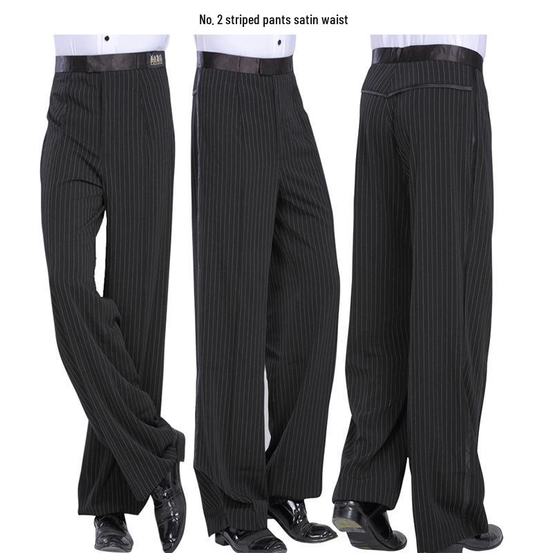 

Мужские брюки для латиноамериканских танцев Dan Kai в полоску для тренировок - Прямые брюки для бальных соревнований 34/86cm