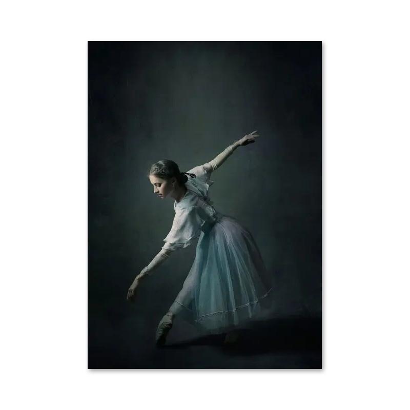 Zwart-Wit Balletdanser Canvas Schilderij Elegante Ballerina Houding Poster Print Wandkunst Afbeelding voor Woonkamer Huisdecoratie