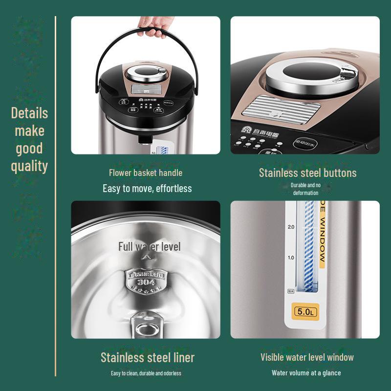 Rongsheng Smart Electric 5L Thermal Kettle: Fully Automatic, Large Capacity, Constant Temperature Hot Water Boiler