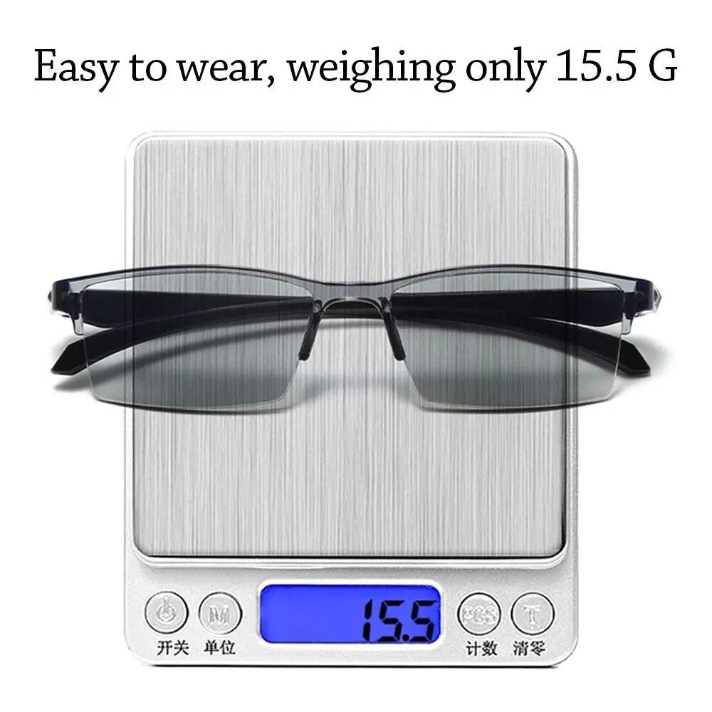Neu Anti Blue Ray Lesebrille Smart Automatische Zoom Lesebrille Autofokus Power + 1,0(100) ~ +7,0(700) Halbrand Unisex