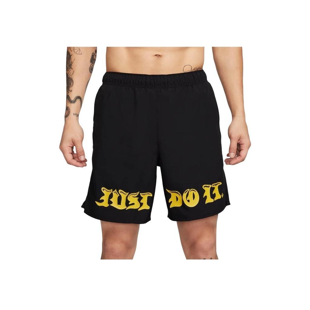Nike Dri-FIT Challenger Printed Quick-Dry Running Shorts Men Bottoms Black FB7060-010
