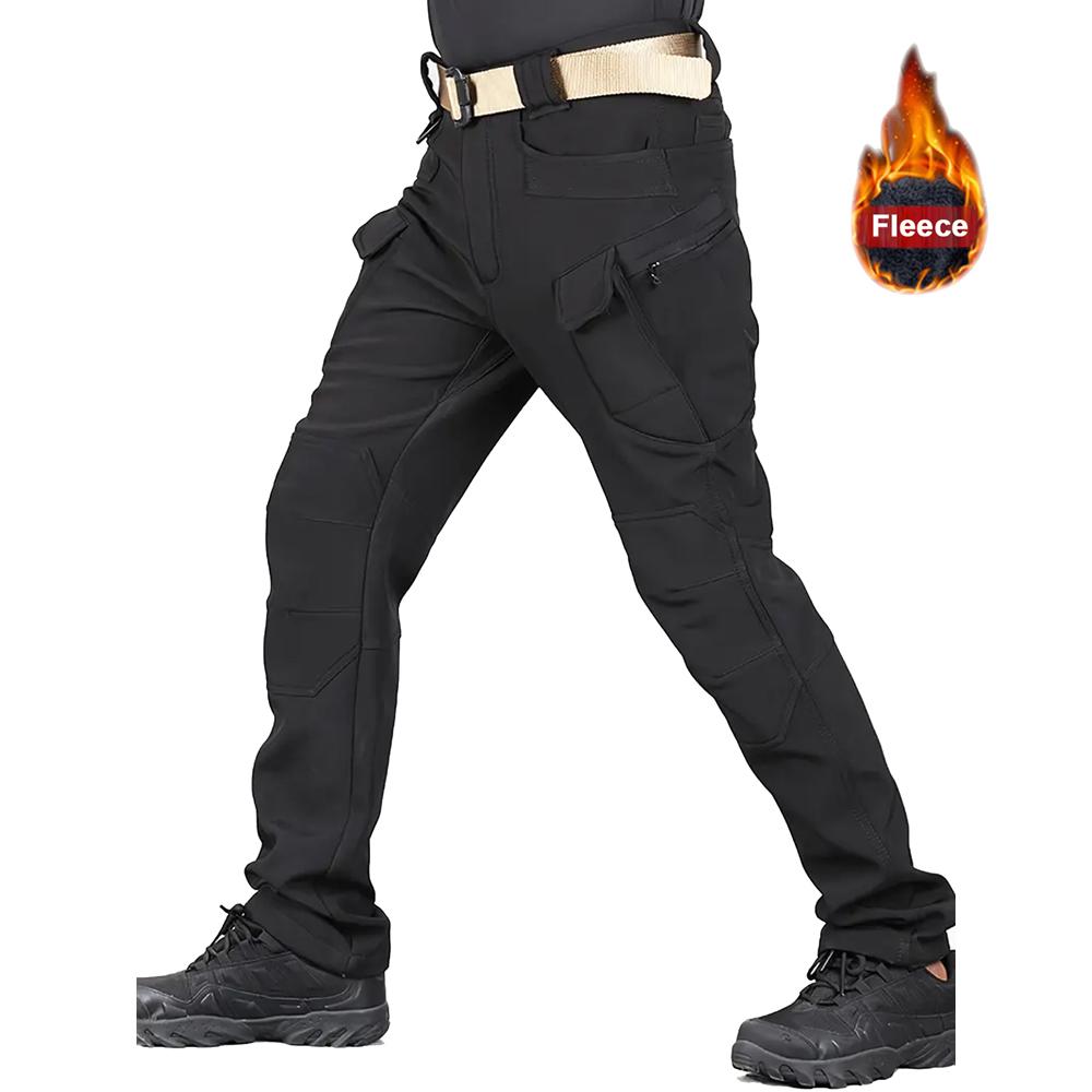 

Outdoor Soft Shell Men s Assault Pants Winter Plus Velvet Thickened Windproof and Waterproof Fleece Warm Pants XS чорний