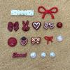 Clogs Strawberry Bow Heart Rabbit for Sweet Style Shoe Charms Set for Women Girls Sandals Shoe Decoration Pins Shoe Accessories