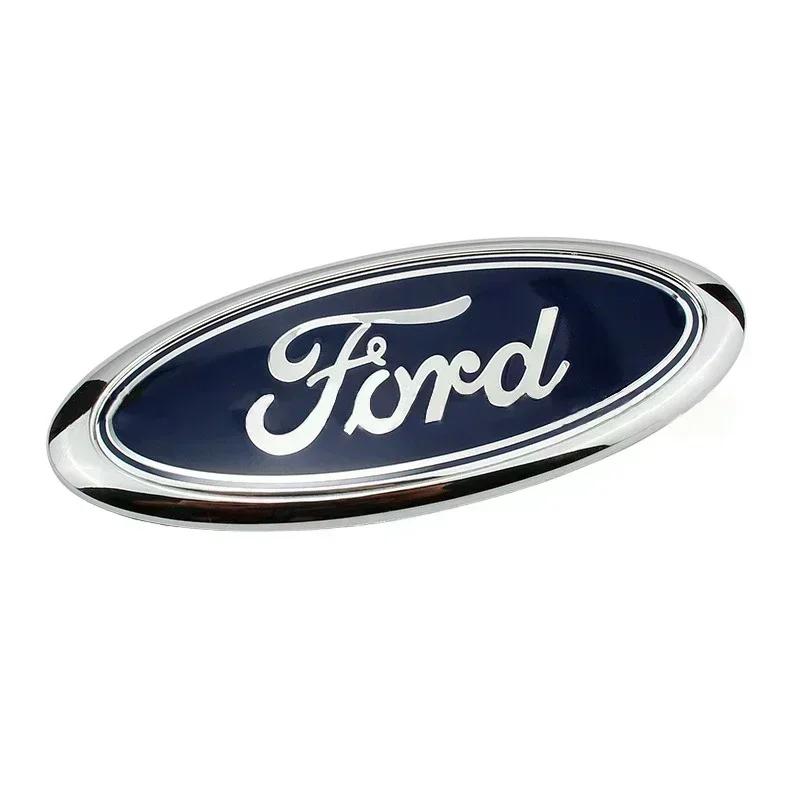 hrkqj5 ABS Car Front Hood Logo Emblem for Ford Mondeo MK4 MK3 MK2 Focus ST Line Fiesta Kuga Transit Escape Rear Trunk Badge Cover Decal