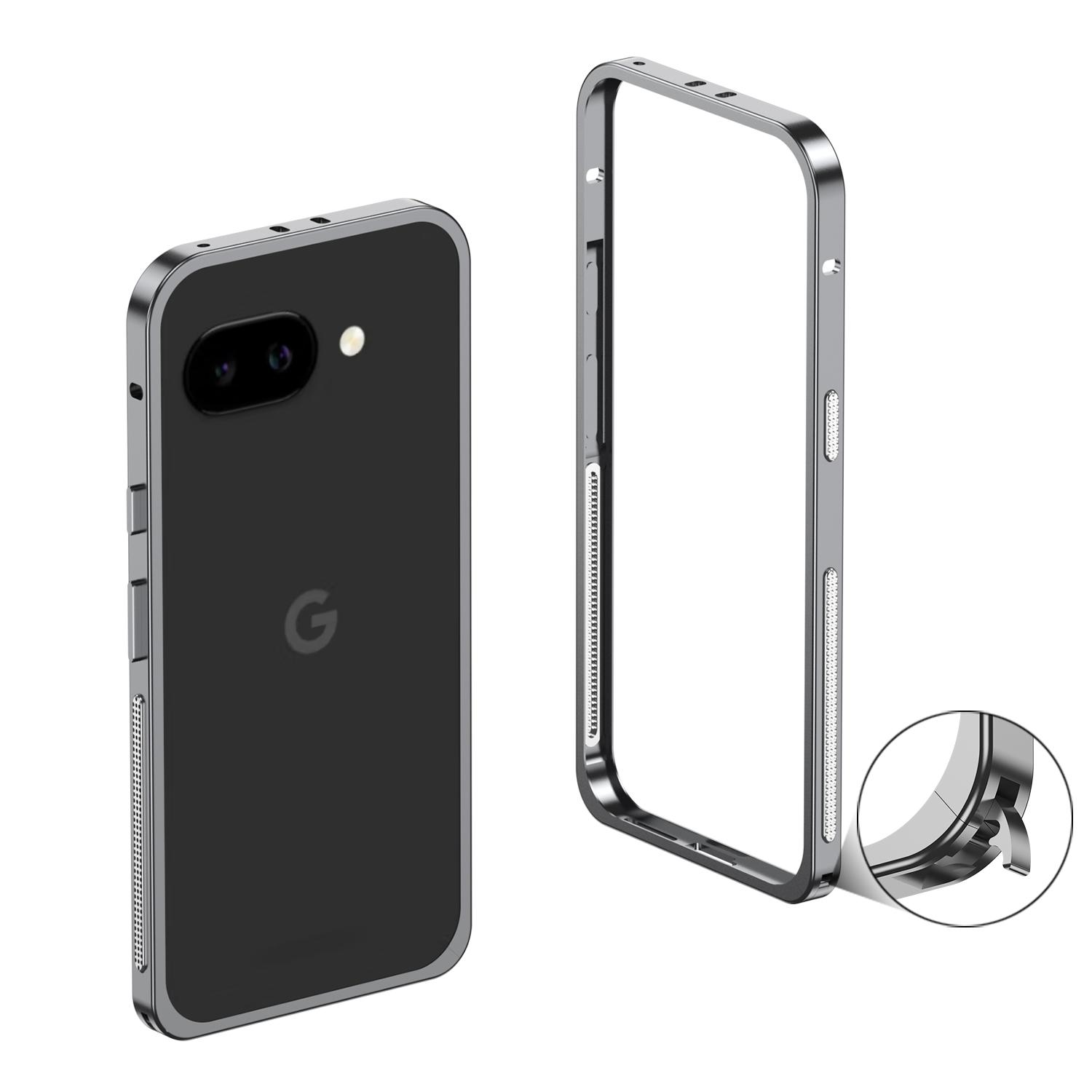 Hülle Für Google Pixel 10A Abnehmbare Metall Schutz Ultra-Dünne Hülle Für Google Pixel 10 A Metallrahmen Stoßfeste Hülle Bumper For Google Pixel 10A graue
