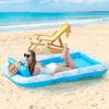 2026 popular water inflatable floating bed, backrest inflatable floating row water deck chair, double maple leaf floating bed