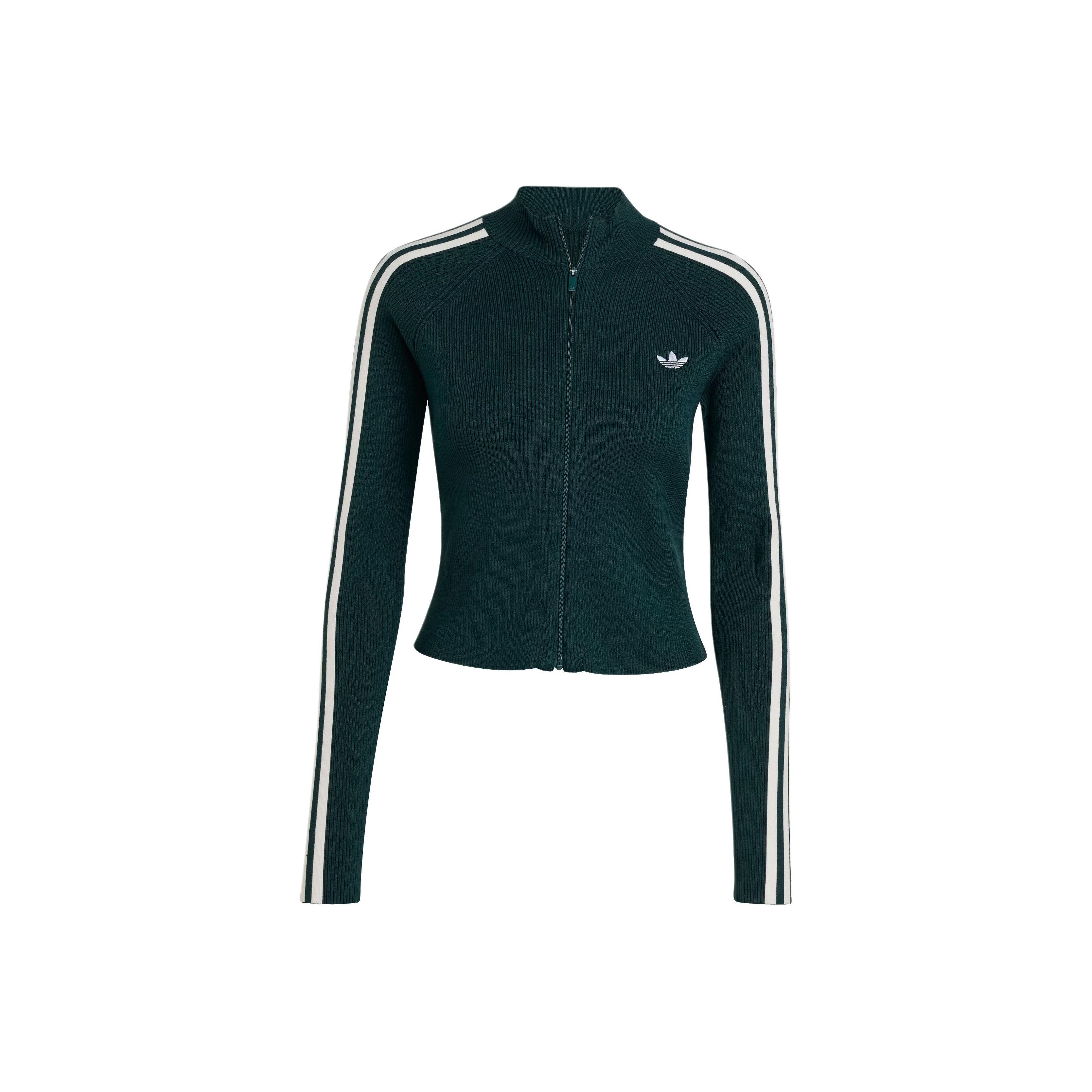

Adidas Originals Adicolor Slim Knit Track Top Logo Stripe Fitted Sports Jacket Women jackets JY2599 XS