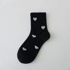 5Pairs Harajuku Patchwork Color Socks Heart Pattern Mid Tube Socks Love Mid-Calf Socks  Sports
